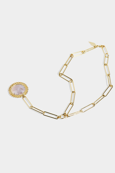 TOMWOOD necklace The Medalion マザーオプパール Calico Mother of Pearl Medallion Necklace - Nicole Romano