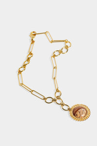 Rana Mixed Chain & Jasper Medallion Necklace