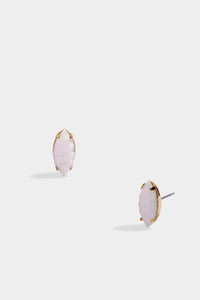 Whitwell Swirled Pastel Vintage Navette Stone Stud Earring