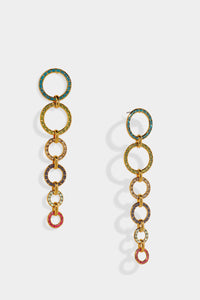 Sagitta Colored Crystal Link Earring