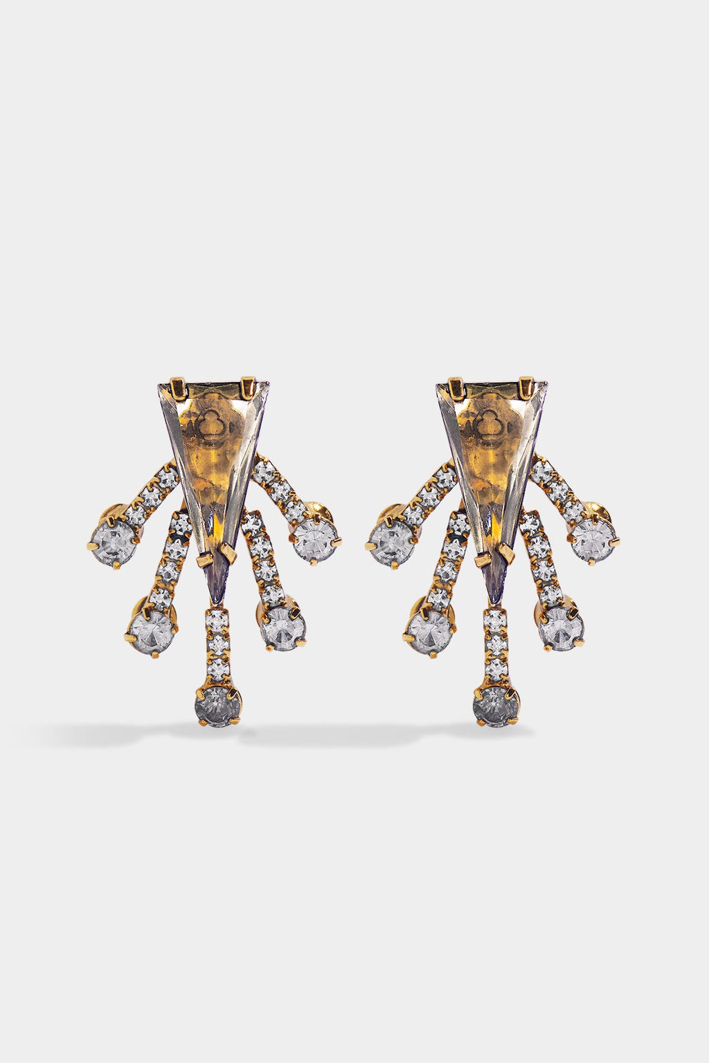 Noble Triangle & Crystal Burst Earring - Nicole Romano