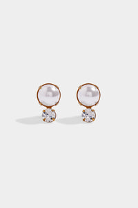 Prete Pearl & Crystal Duo Stud Earring